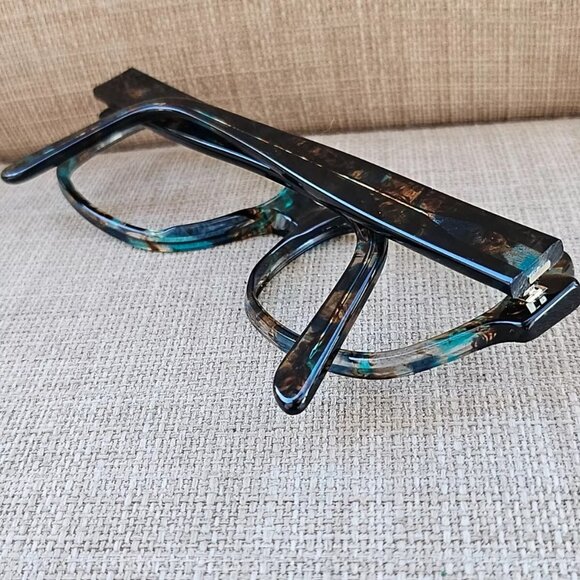 Kirkland Signature Eyeglasses/Sunglasses Frame Blue Tortoise Made in Italy Glass - Picture 5 of 12